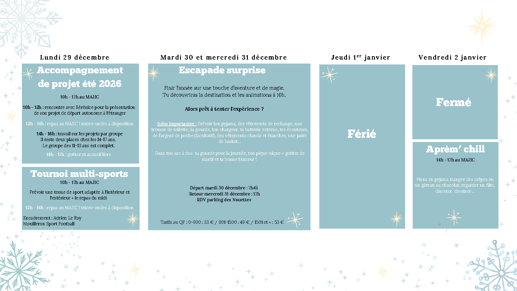PROGRAMME D’ACTIVITÉS DU MAJIC-19 (1)